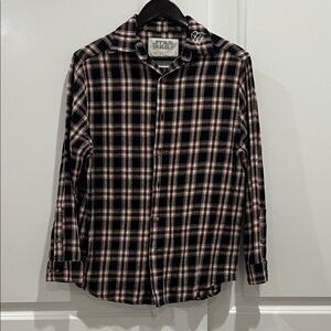 Star Wars Men's Checkered Shirt - Black and Cream